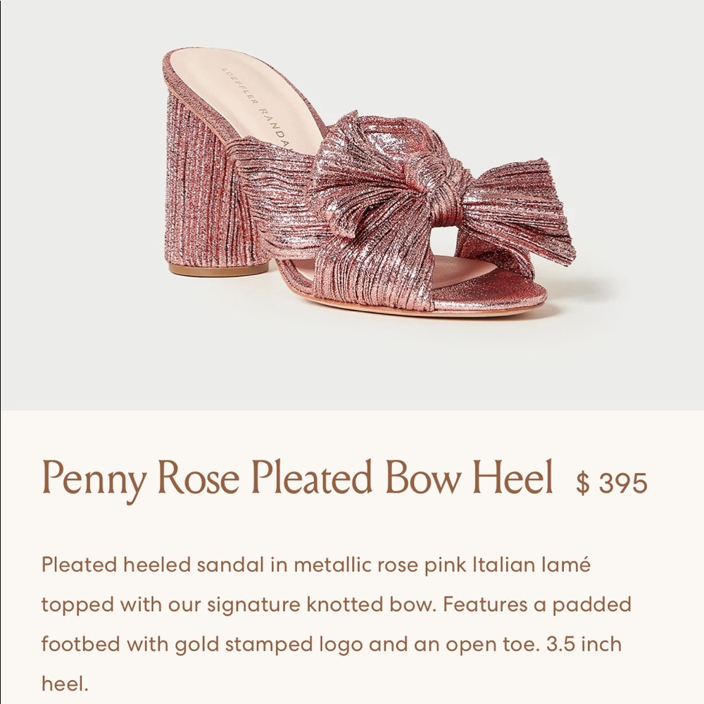 NEW Loeffler Randall Penny Rose Pleated Bow Heel